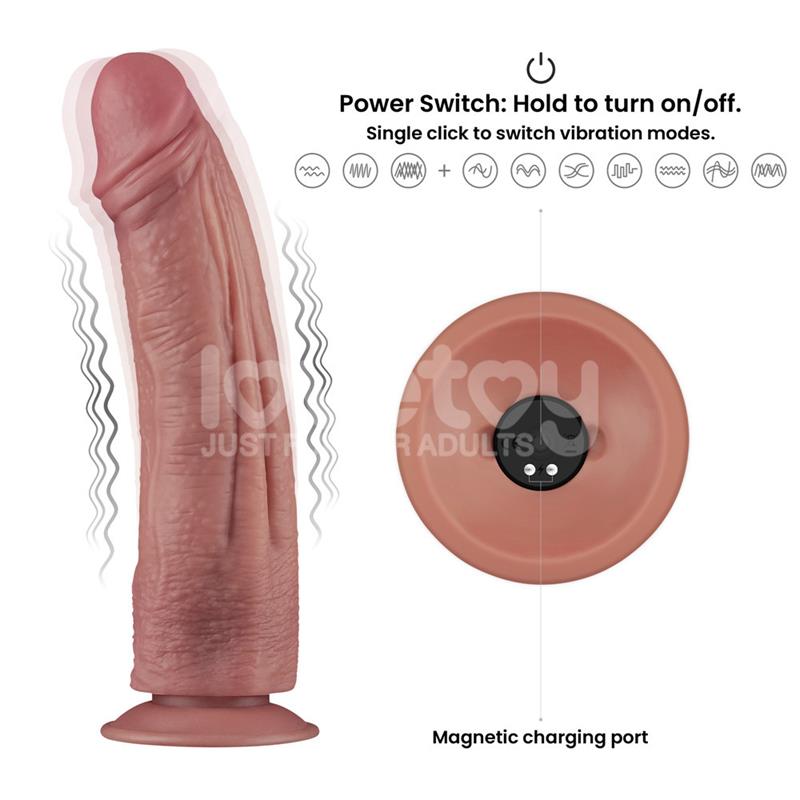 LOVETOY - DILDO DUAL DENSITY CON VIBRACIÓN 10.5