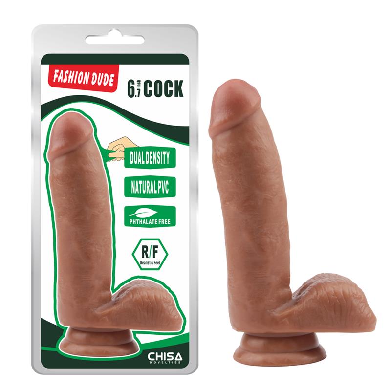 CHISA - DILDO DUAL DENSITY FASHION DUDE 17 X 3.6 CM BRONCEADO