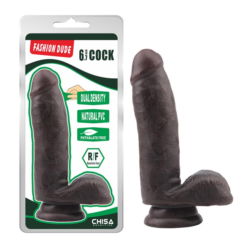 CHISA - DILDO DUAL DENSITY FASHION DUDE 17 X 3.6 CM MARRON