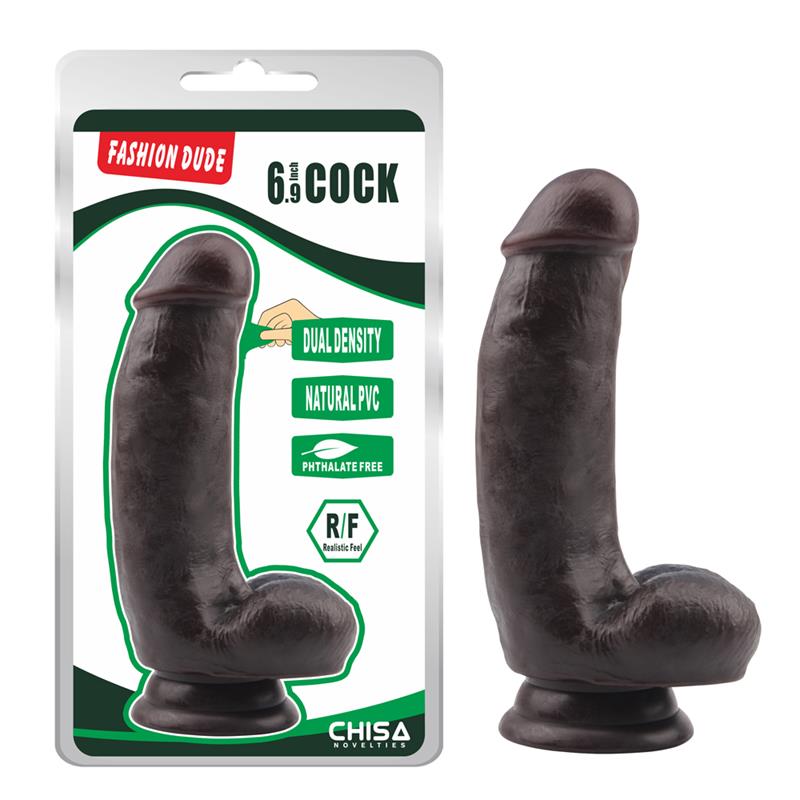 CHISA - DILDO DUAL DENSITY FASHION DUDE 17.2 X 4.1 CM MARRON