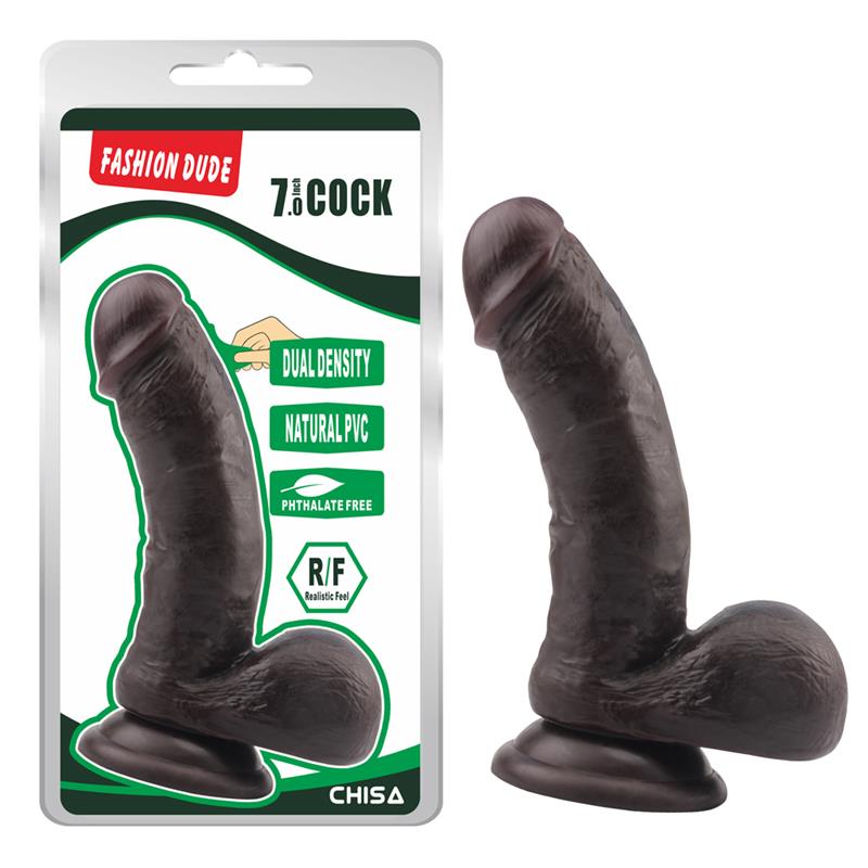 CHISA - DILDO DUAL DENSITY FASHION DUDE 17.5 X 4 CM MARRON