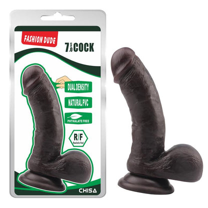CHISA - DILDO DUAL DENSITY FASHION DUDE 17.5 X 4 CM MARRON