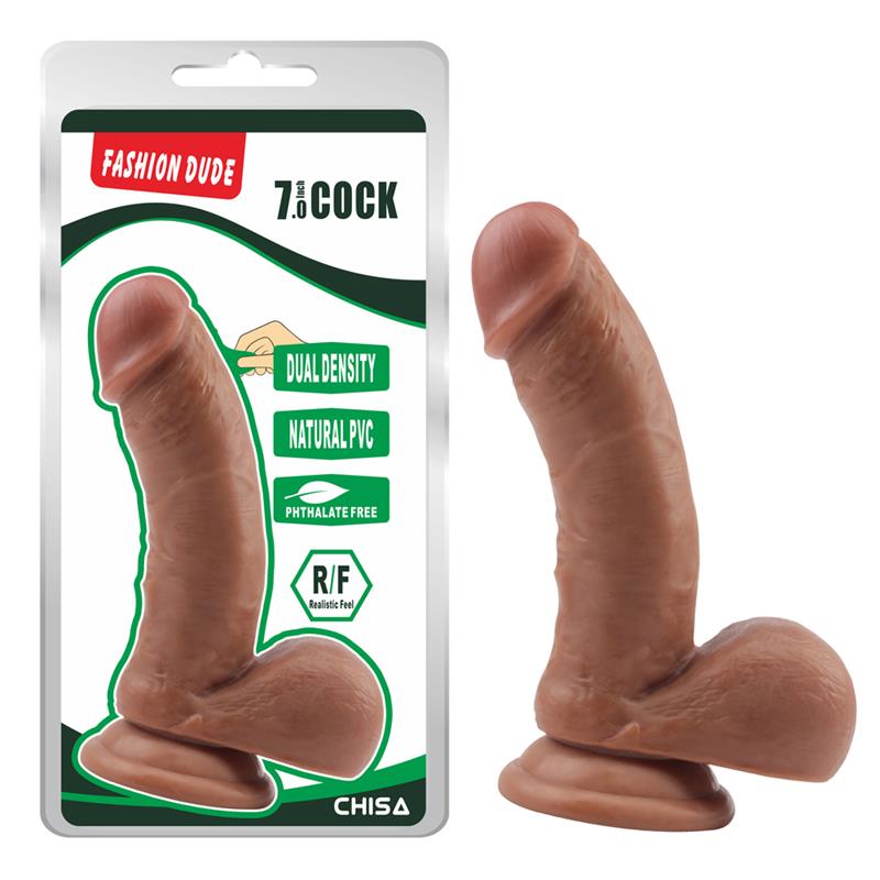 CHISA - DILDO DUAL DENSITY FASHION DUDE 17.5 X 4.1 CM BRONCEADO