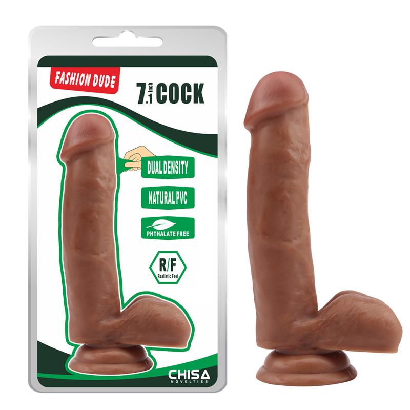 CHISA - DILDO DUAL DENSITY FASHION DUDE 17.8 X 4 CM BRONCEADO