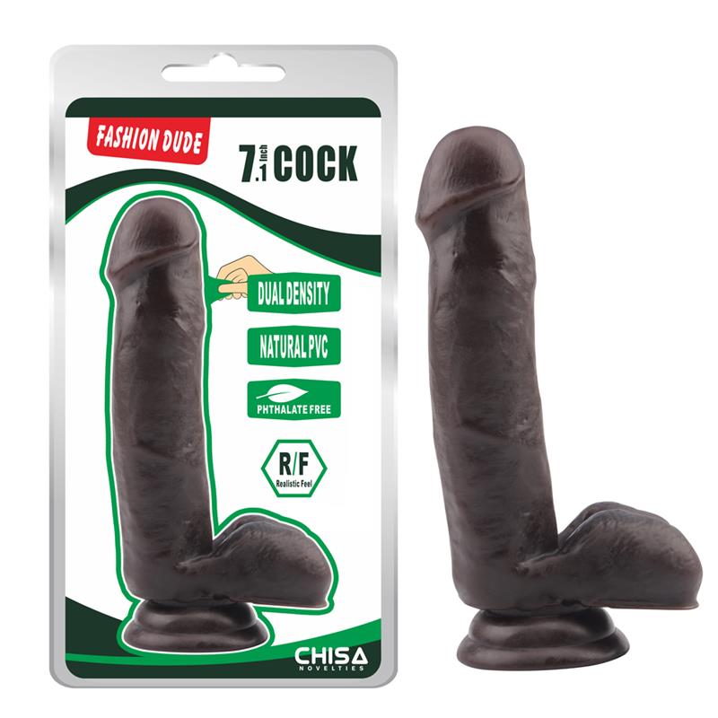 CHISA - DILDO DUAL DENSITY FASHION DUDE 17.8 X 4 CM MARRON