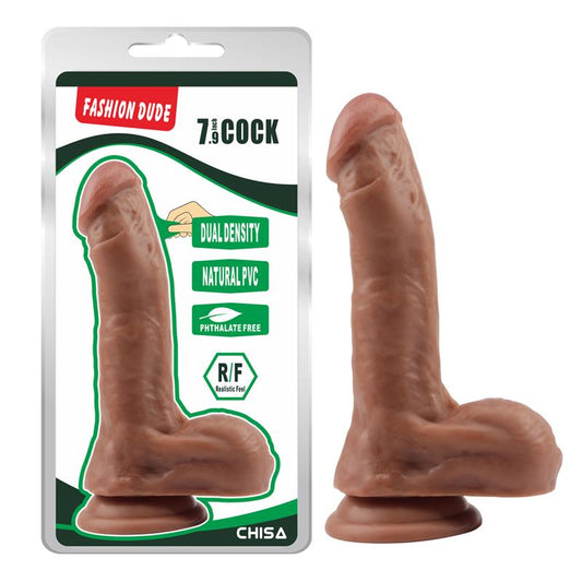CHISA - DILDO DUAL DENSITY FASHION DUDE 20.5 X 4.5 CM BRONCEADO
