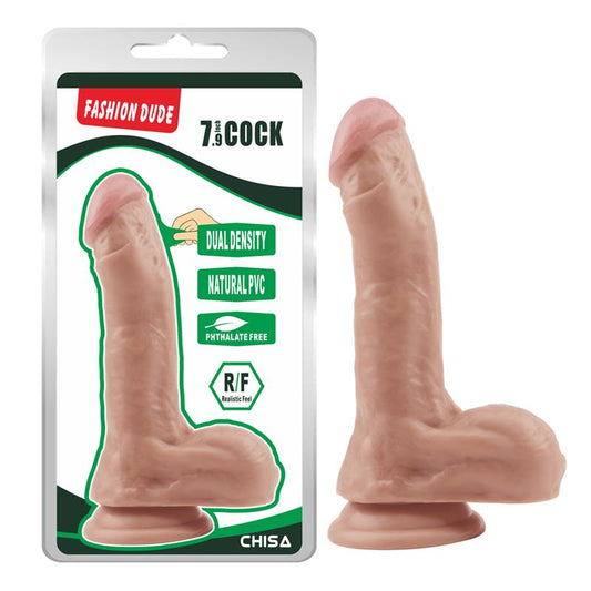 CHISA - DILDO DUAL DENSITY FASHION DUDE 20.5 X 4.5 CM NATURAL