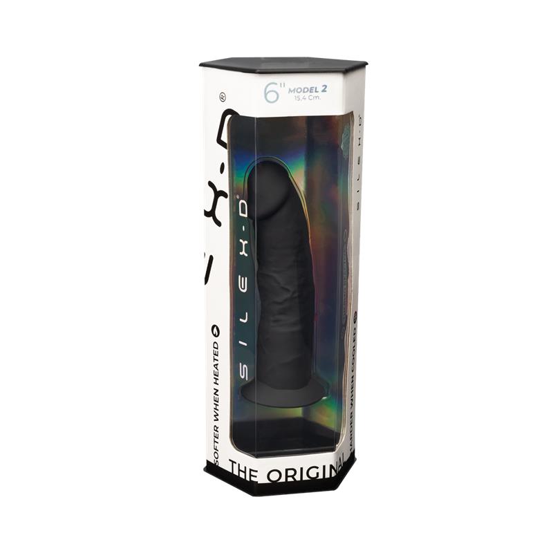 SILEXD - DILDO DUAL DENSITY MOD. 2 - 6 NEGRO