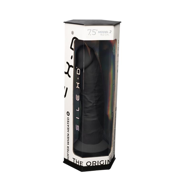 SILEXD - DILDO DUAL DENSITY MOD. 2 - 7.5 NEGRO