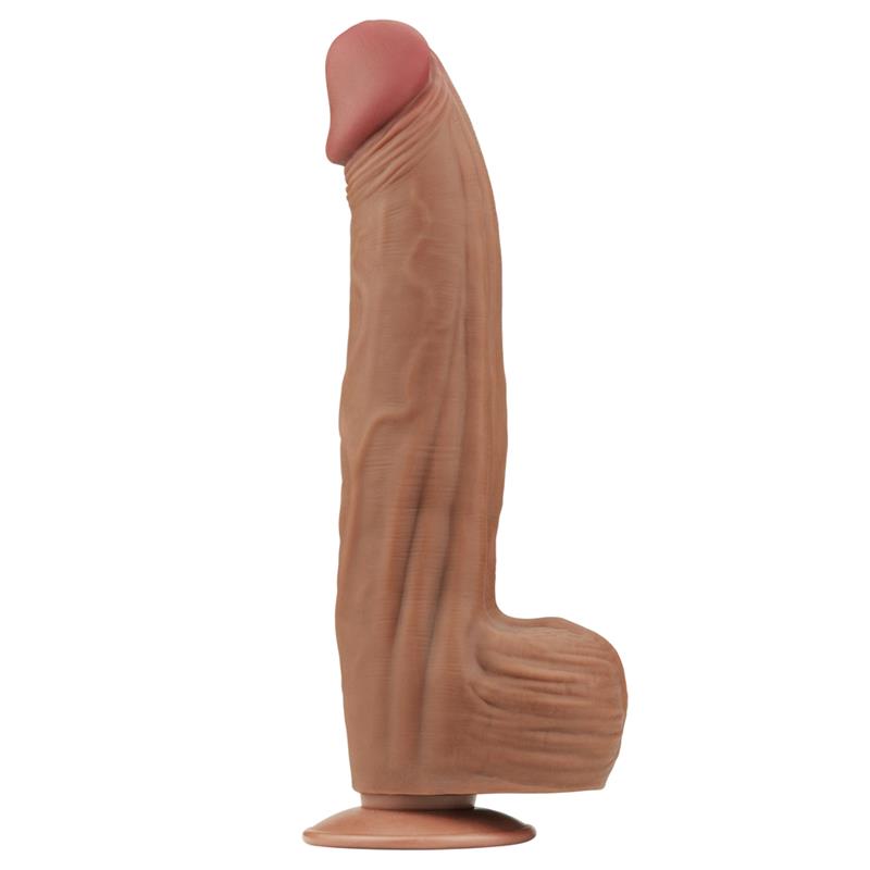 LOVETOY - DILDO DUAL DENSITY PIEL DESLIZANTE RETRACTIL 12