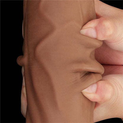LOVETOY - DILDO DUAL DENSITY PIEL DESLIZANTE RETRACTIL 12