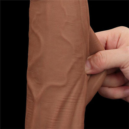 LOVETOY - DILDO DUAL DENSITY PIEL DESLIZANTE RETRACTIL 12