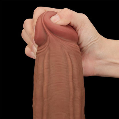 LOVETOY - DILDO DUAL DENSITY PIEL DESLIZANTE RETRACTIL 12