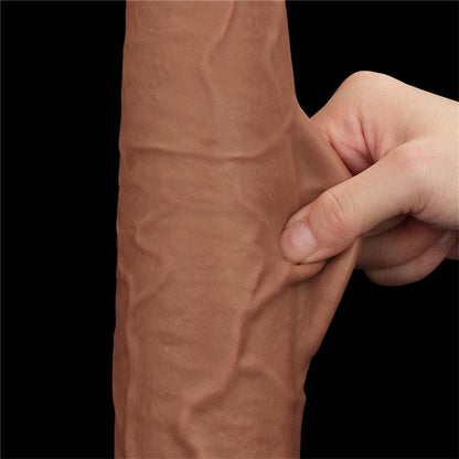 LOVETOY - DILDO DUAL DENSITY PIEL DESLIZANTE RETRACTIL 13.5