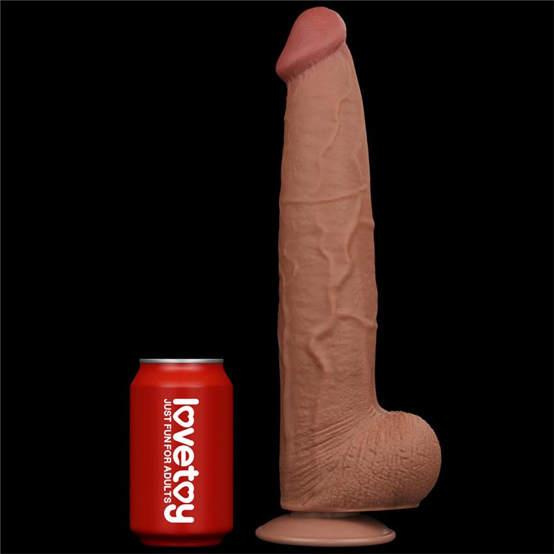 LOVETOY - DILDO DUAL DENSITY PIEL DESLIZANTE RETRACTIL 13.5