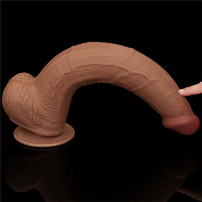 LOVETOY - DILDO DUAL DENSITY PIEL DESLIZANTE RETRACTIL 13.5