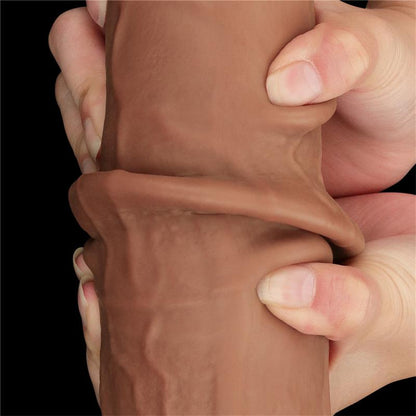 LOVETOY - DILDO DUAL DENSITY PIEL DESLIZANTE RETRACTIL 13.5