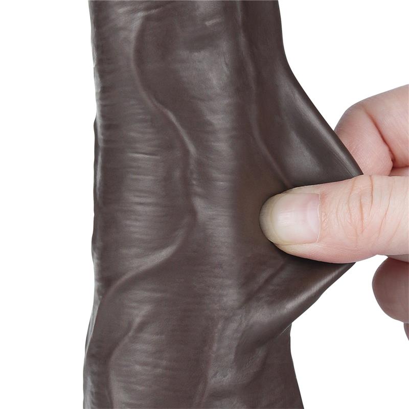 LOVETOY - DILDO DUAL DENSITY PIEL DESLIZANTE RETRACTIL 8.5