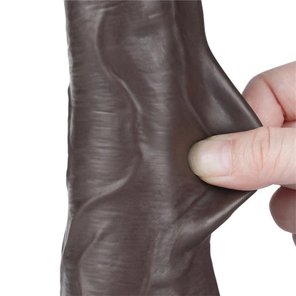LOVETOY - DILDO DUAL DENSITY PIEL DESLIZANTE RETRACTIL 8.5