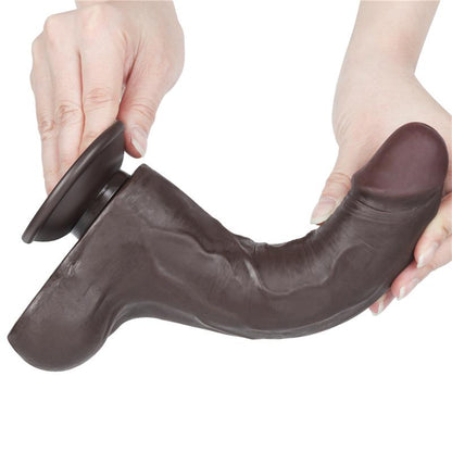 LOVETOY - DILDO DUAL DENSITY PIEL DESLIZANTE RETRACTIL 8.5