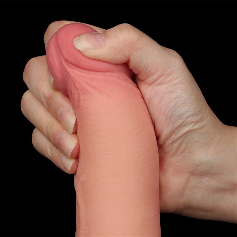LOVETOY - DILDO DUAL DENSITY PIEL DESLIZANTE RETRACTIL 8.5
