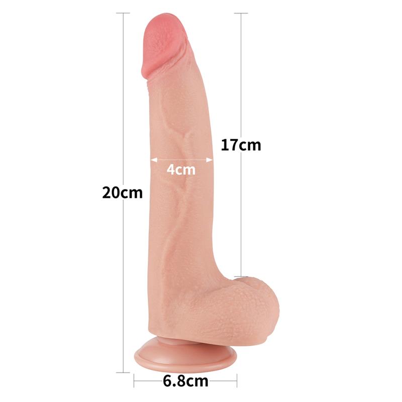 LOVETOY - DILDO DUAL DENSITY PIEL DESLIZANTE RETRACTIL 8.5