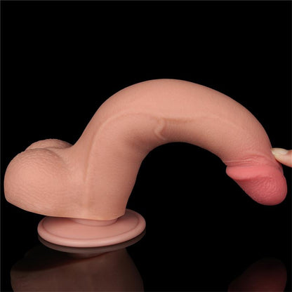 LOVETOY - DILDO DUAL DENSITY PIEL DESLIZANTE RETRACTIL 8.5
