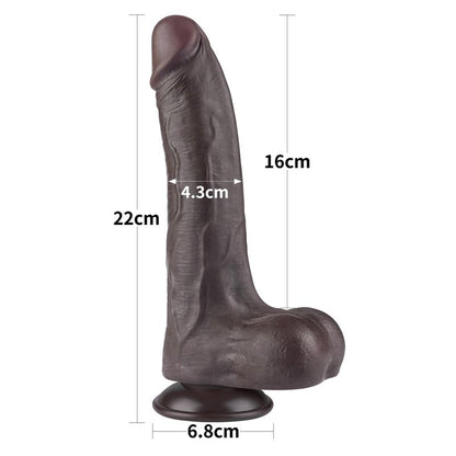 LOVETOY - DILDO DUAL DENSITY PIEL DESLIZANTE RETRACTIL 8.5