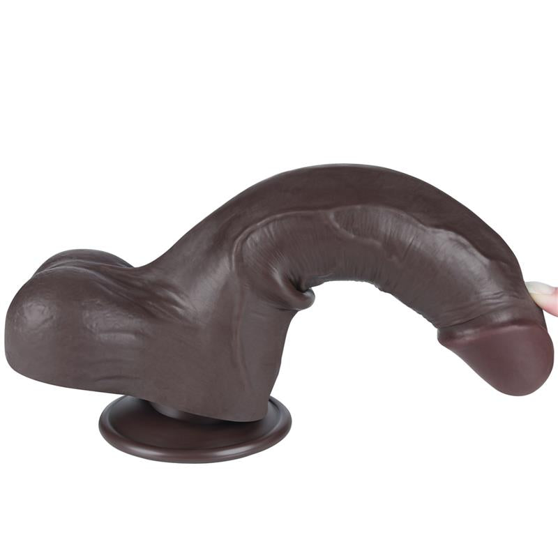 LOVETOY - DILDO DUAL DENSITY PIEL DESLIZANTE RETRACTIL 8.5