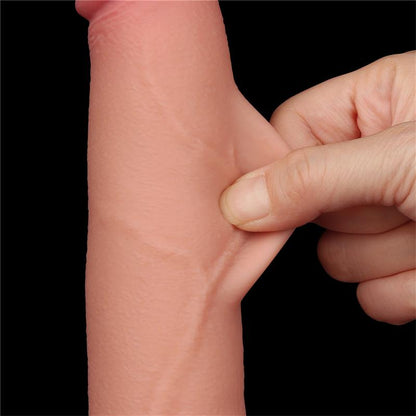 LOVETOY - DILDO DUAL DENSITY PIEL DESLIZANTE RETRACTIL 8.5
