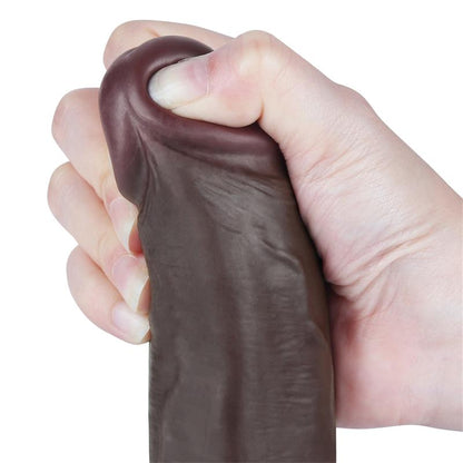 LOVETOY - DILDO DUAL DENSITY PIEL DESLIZANTE RETRACTIL 8.5