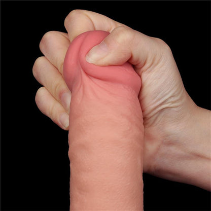 LOVETOY - DILDO DUAL DENSITY PIEL DESLIZANTE RETRACTIL 9.5
