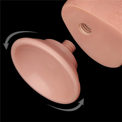 LOVETOY - DILDO DUAL DENSITY PIEL DESLIZANTE RETRACTIL 9.5