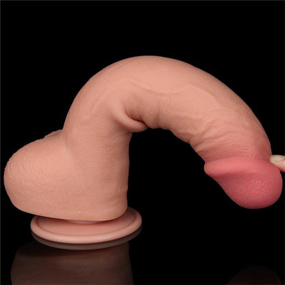 LOVETOY - DILDO DUAL DENSITY PIEL DESLIZANTE RETRACTIL 9.5