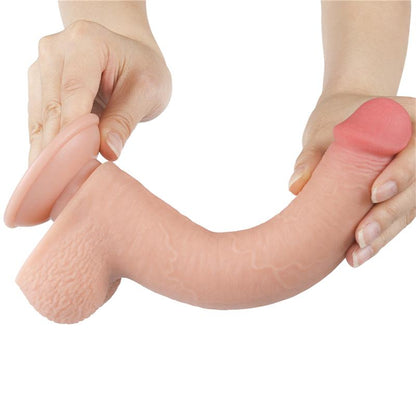 LOVETOY - DILDO DUAL DENSITY PIEL DESLIZANTE RETRACTIL 9