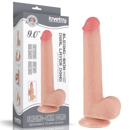 LOVETOY - DILDO DUAL DENSITY PIEL DESLIZANTE RETRACTIL 9