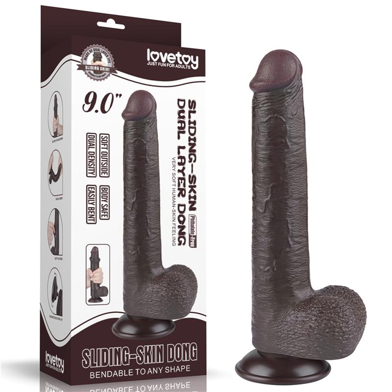 LOVETOY - DILDO DUAL DENSITY PIEL DESLIZANTE RETRACTIL 9