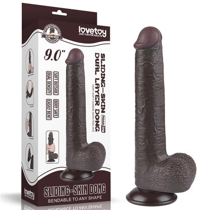 LOVETOY - DILDO DUAL DENSITY PIEL DESLIZANTE RETRACTIL 9
