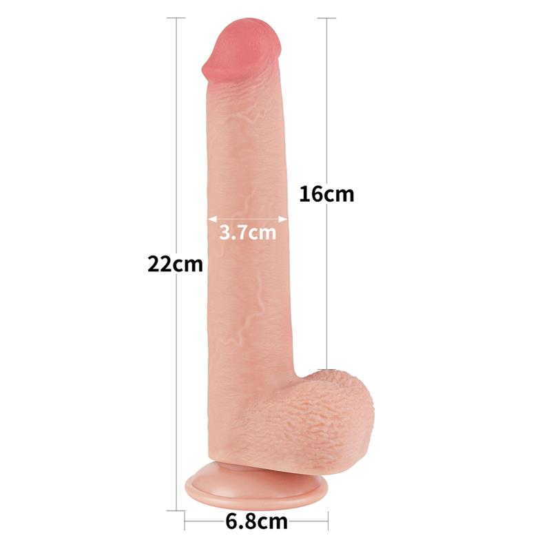 LOVETOY - DILDO DUAL DENSITY PIEL DESLIZANTE RETRACTIL 9