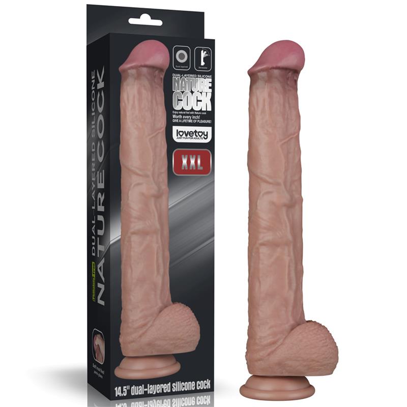 LOVETOY - DILDO DUAL LAYER ARTICULABLE XXL 14,5
