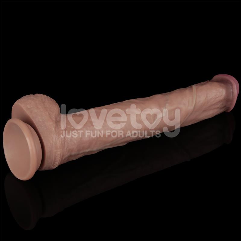 LOVETOY - DILDO DUAL LAYER ARTICULABLE XXL 14,5