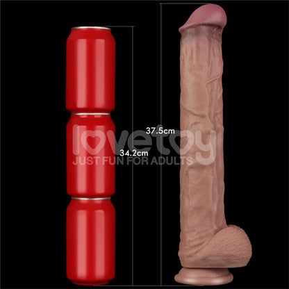 LOVETOY - DILDO DUAL LAYER ARTICULABLE XXL 14,5