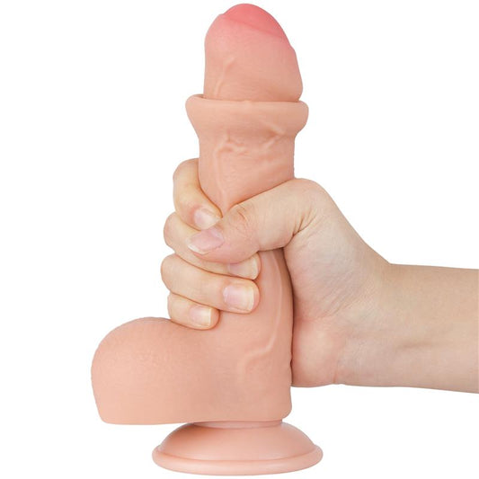 LOVETOY - DILDO DUAL LAYER PIEL DESLIZANTE RETRACTIL 7