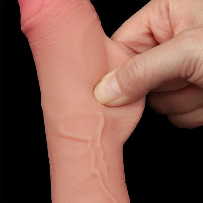 LOVETOY - DILDO DUAL LAYER PIEL DESLIZANTE RETRACTIL 7.5