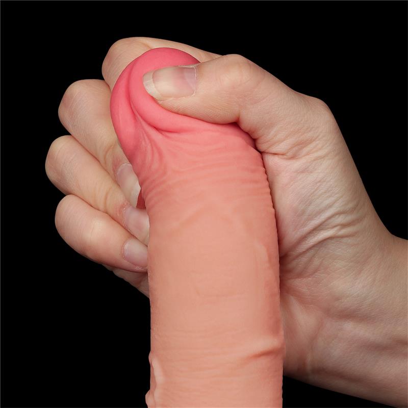 LOVETOY - DILDO DUAL LAYER PIEL DESLIZANTE RETRACTIL 7.5