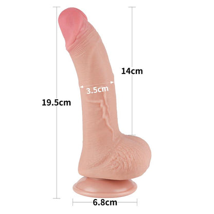 LOVETOY - DILDO DUAL LAYER PIEL DESLIZANTE RETRACTIL 7.5