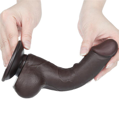 LOVETOY - DILDO DUAL LAYER PIEL DESLIZANTE RETRACTIL 7.5