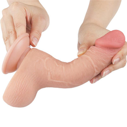 LOVETOY - DILDO DUAL LAYER PIEL DESLIZANTE RETRACTIL 7.5
