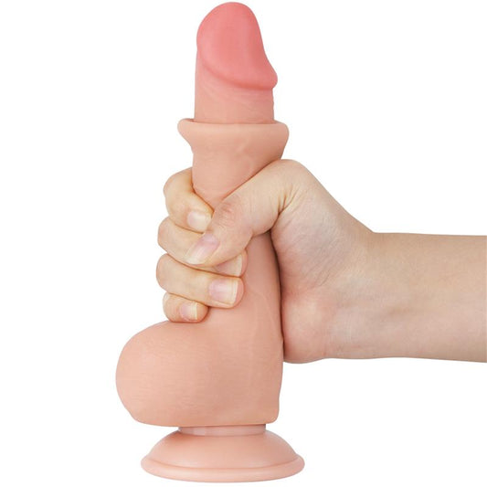 LOVETOY - DILDO DUAL LAYER PIEL DESLIZANTE RETRACTIL 7.5
