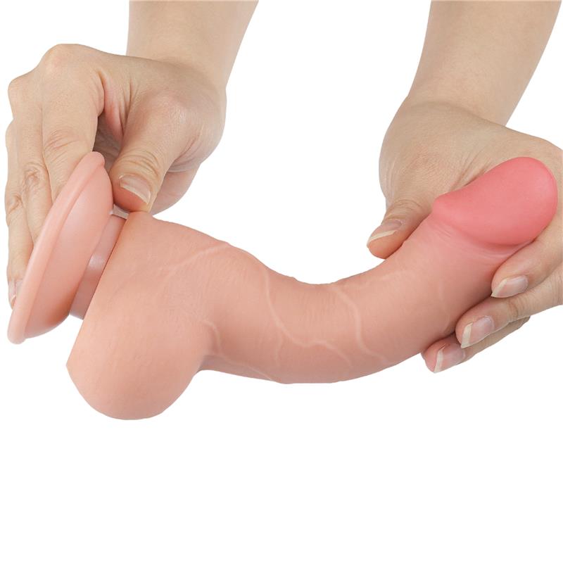 LOVETOY - DILDO DUAL LAYER PIEL DESLIZANTE RETRACTIL 7.5